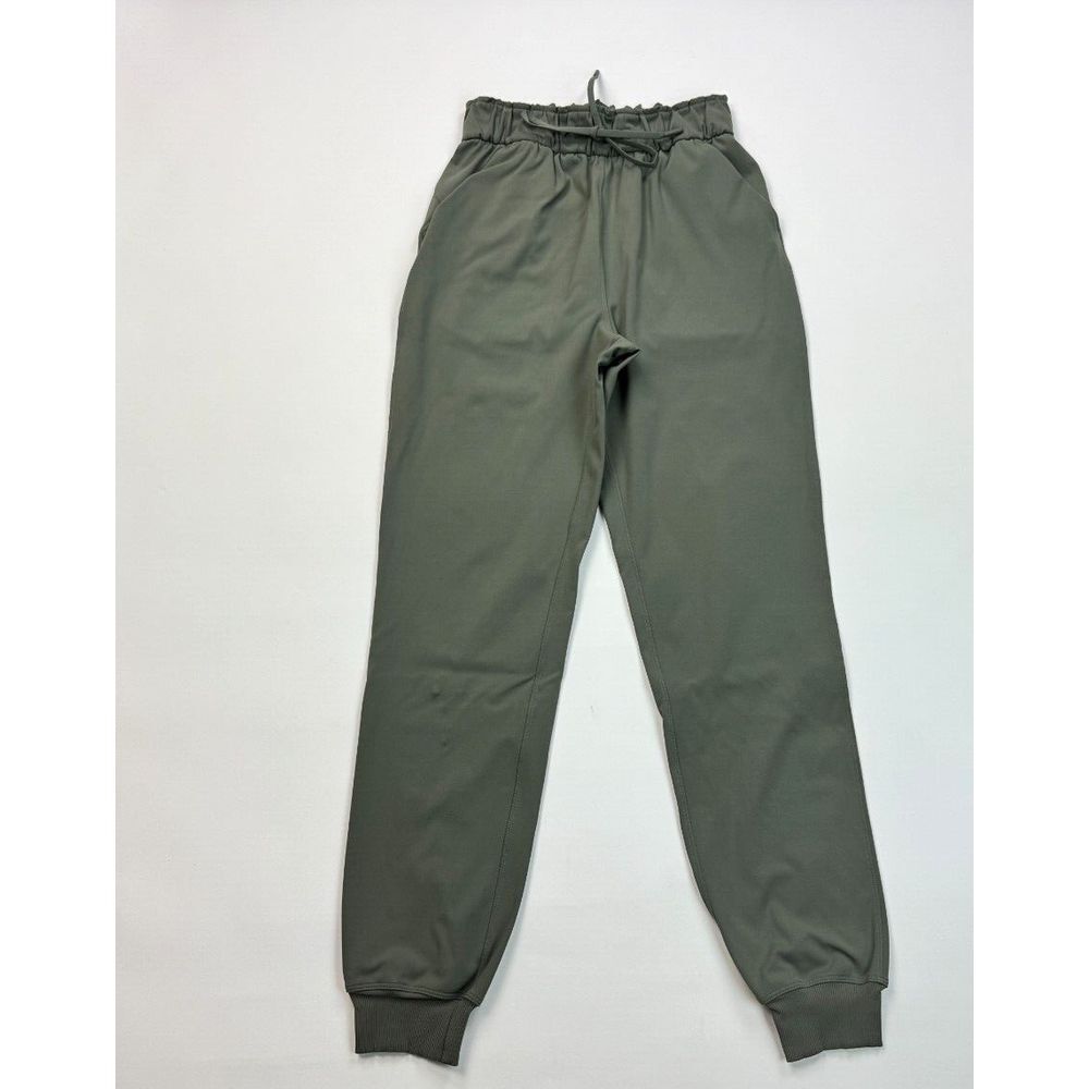 Lululemon Stretch High-Rise Jogger Dark Olive Women 2 Flaw* Pocket Elastic Waist